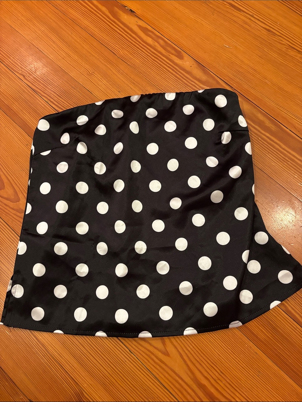 Black & White Polka Dot Strapless Top